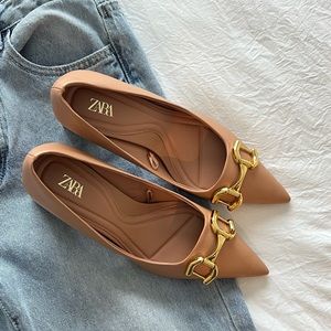 Zara beige heels. Bought them in May for work but have never worn them.